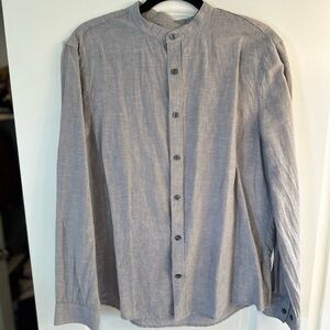 Express Light Gray Mandarin Collar Shirt